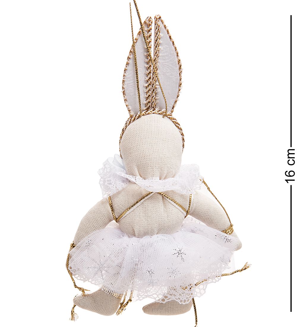 РусКукла RK-862/2 Кукла подвесная «Зайчик в костюме снежинки»