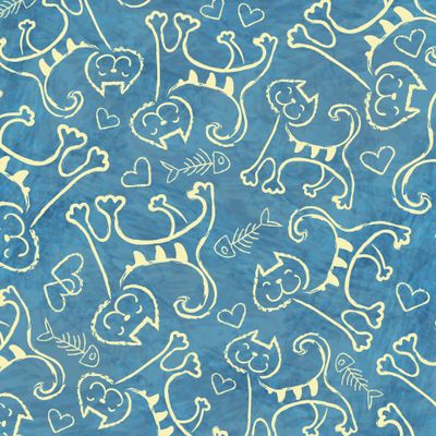 Котики на синем