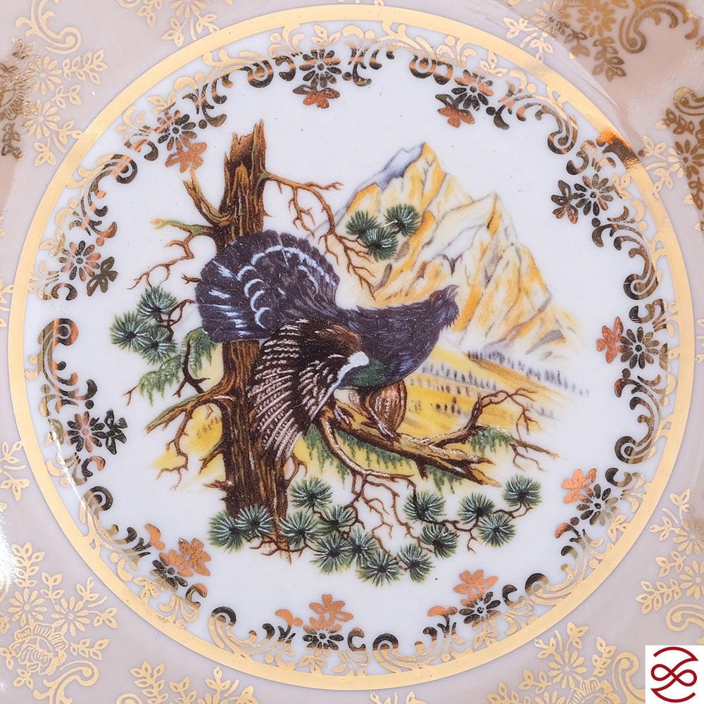 Набор тарелок Queen's Crown Aristokrat Охота бежевая 17 см (6 шт)