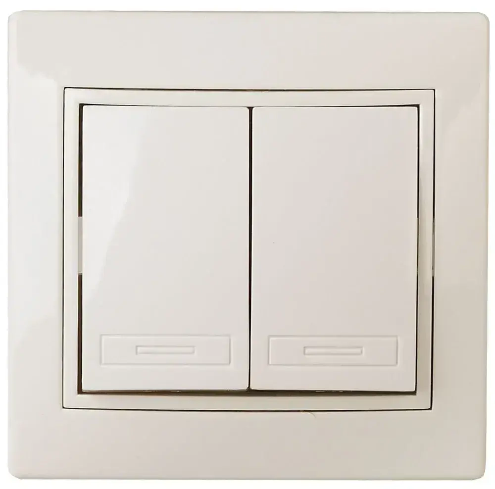 Выключатель Intro Plano 1-104-02 двухклавишный 10А-250В IP20 СУ слоновая кость