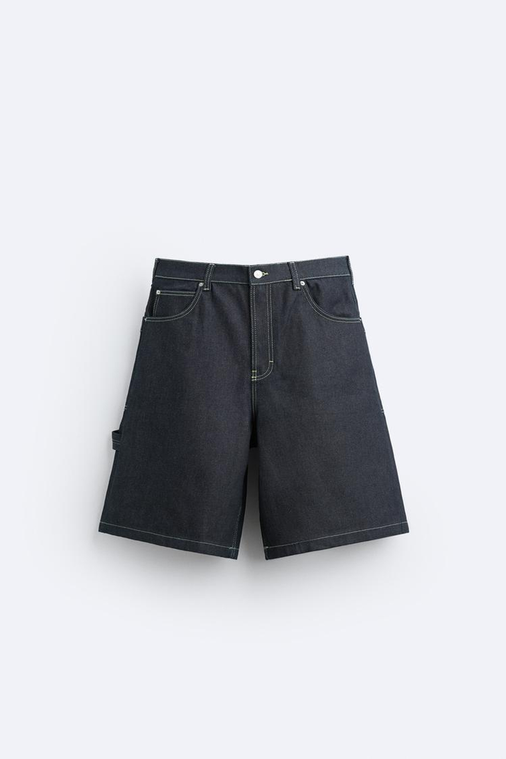 ZARA ШОРТЫ КАРГО С КАРМАНАМИ, СИНИЙ