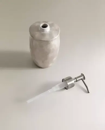 ZARA HOME ДОЗАТОР МЫЛА ИЗ КЕРАМИКИ С БЛЕСТЯЩЕЙ ОТДЕЛКОЙ, СЕРЕБРЯНЫЙ