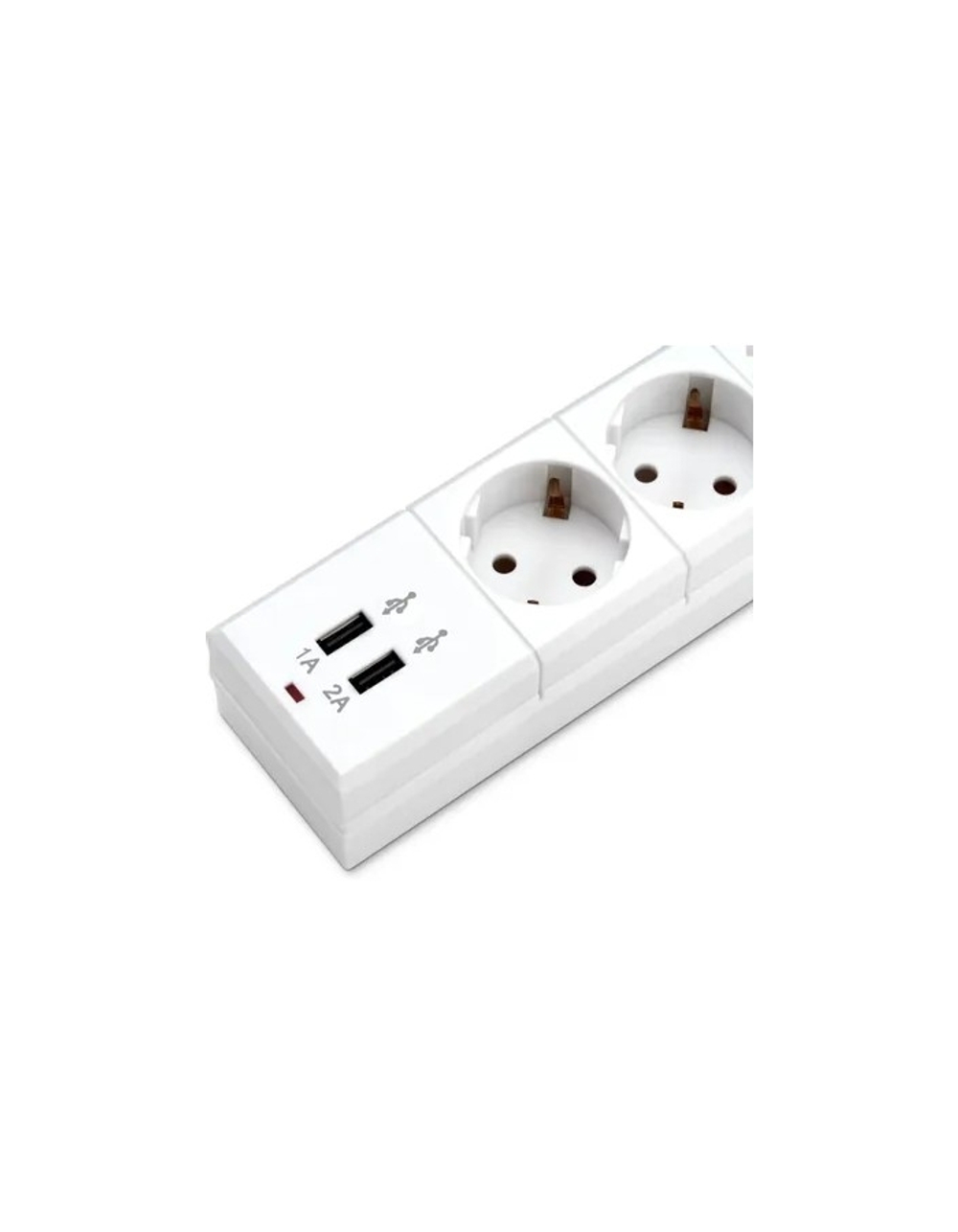 BURO Сетевой фильтр, 6 розеток, 1.8 метра, (BU-SP1.8_USB_2A-W), белый (коробка) {992309}