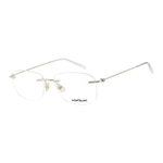 MONTBLANC Plate Frame Rectangular Functional Glasses Unisex Gold