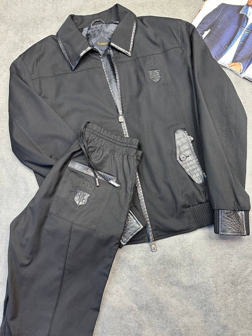 Спортивный костюм Billionaire со вставкой из кожи крокодила