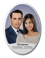 Двойной портрет для памятника с надписями