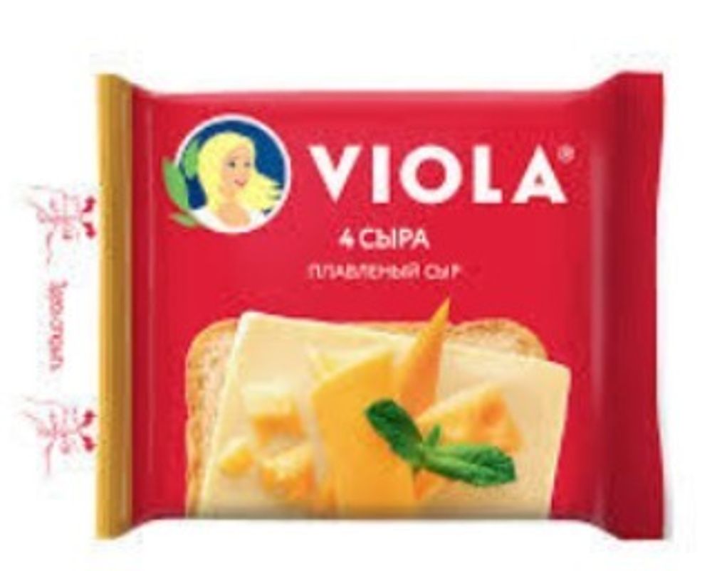 Сыр Виола ломтики "Четыре сыра" 140гр