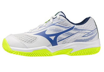 Детские Кроссовки теннисные  Mizuno Break Shot 5 Jr. CC - white/dazzling blue/light yellow