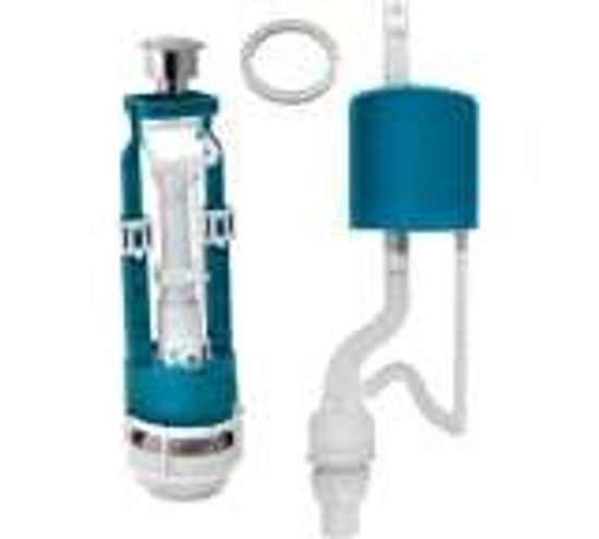 Арматура д/унитаза нижняя подводка кнопка двойн. хром (Инкоэр)