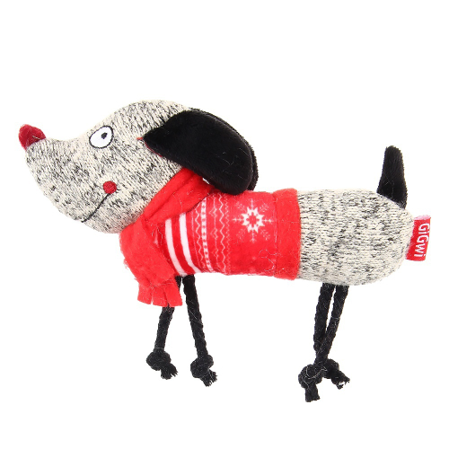 Игрушка для собак Собачка с пищалкой, 18 см