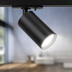 Трековый светильник однофазный ЭРА TR39-GU10 BK под лампу MR16 черный | Однофазные светильники под лампу