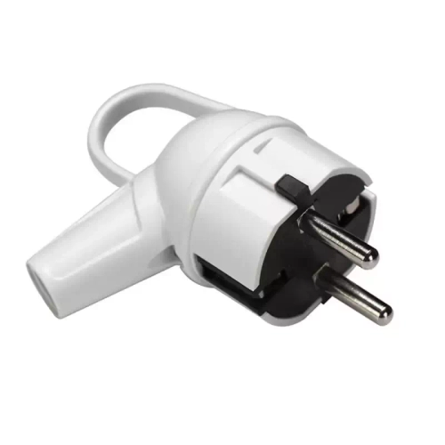 Вилка Makel угловая с/з с кольцом белая (10037)