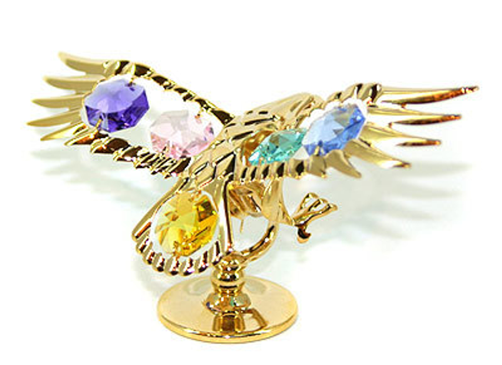 Фигурка декоративная Crystocraft Орёл с кристаллами Swarovski, 6х11х6 см