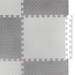 Коврик-пазл напольный 1,5х1 м, 6 шт., 50х50 см, толщина 1 см, серый, светло-серый, ЮНЛАНДИЯ, 664810