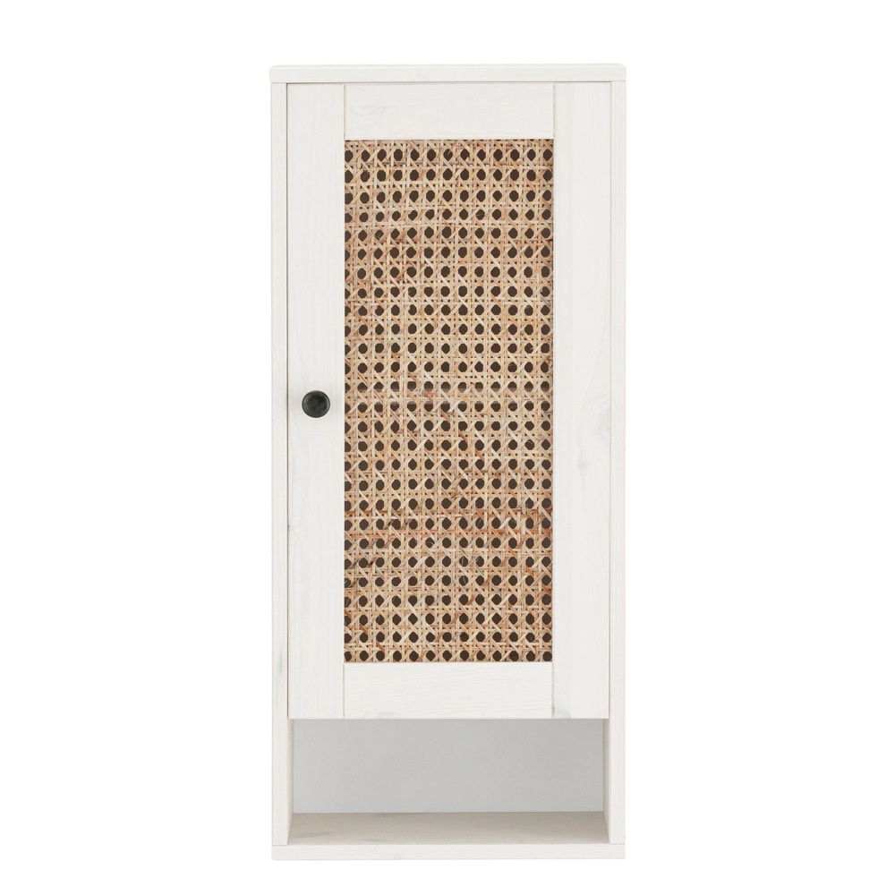 Шкаф навесной Roan 1 дв. с ротангом, белый