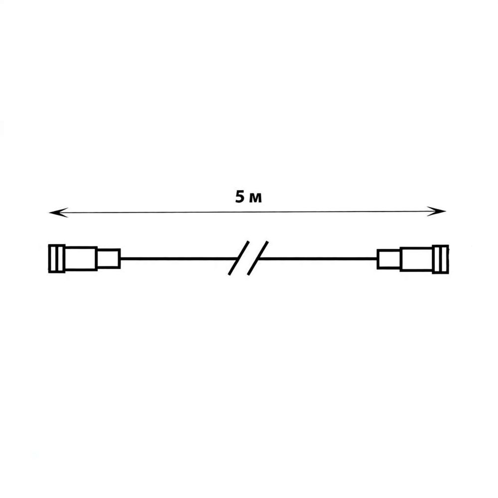 UCX-F90 E-5M-BK Удлинитель для гирлянд серии F90PRO. 5м. Статика-мерцание. IP67. Черный. TM Uniel