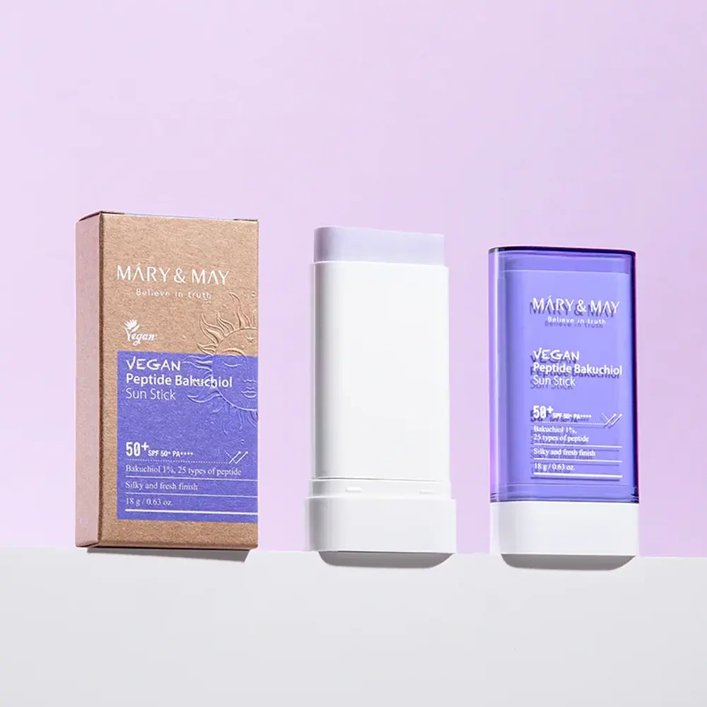 Mary&May Vegan Peptide Bakuchiol Sun Stick SPF50+ PA++++ антивозрастной солнцезащитный стик с пептидами