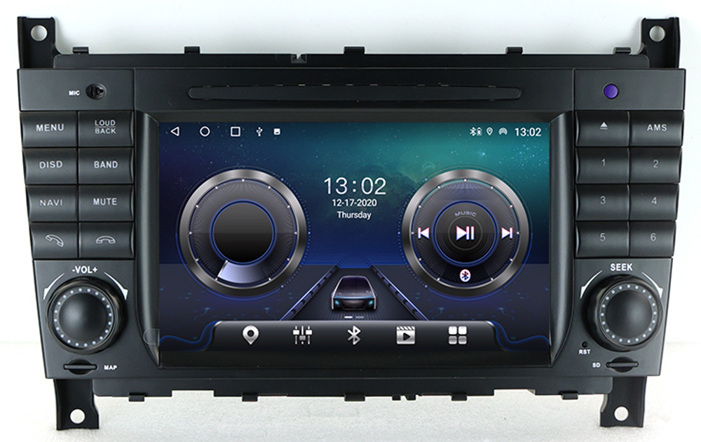 Магнитола для Mercedes-Benz C (W203) 2004-2007 - Carmedia MKD-7013-S10 Android 12, ТОП процессор, 4Гб+64Гб, CarPlay, SIM-слот