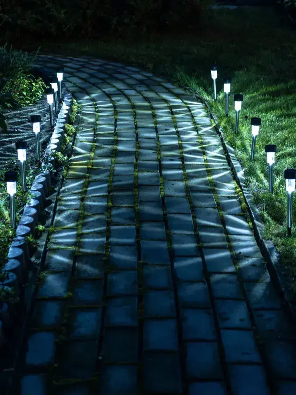 Светильники уличные на солнечной батарее ALPY 12 шт., фонарики садовые холодный свет