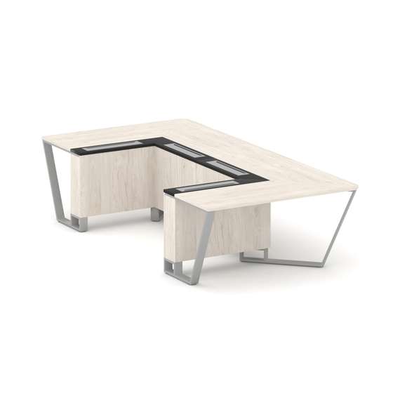 Steel Meet Стол переговорный П-образный KMK-PR.B.SP-07P Денвер Светлый/Графит Глянец/Металл Серый 16