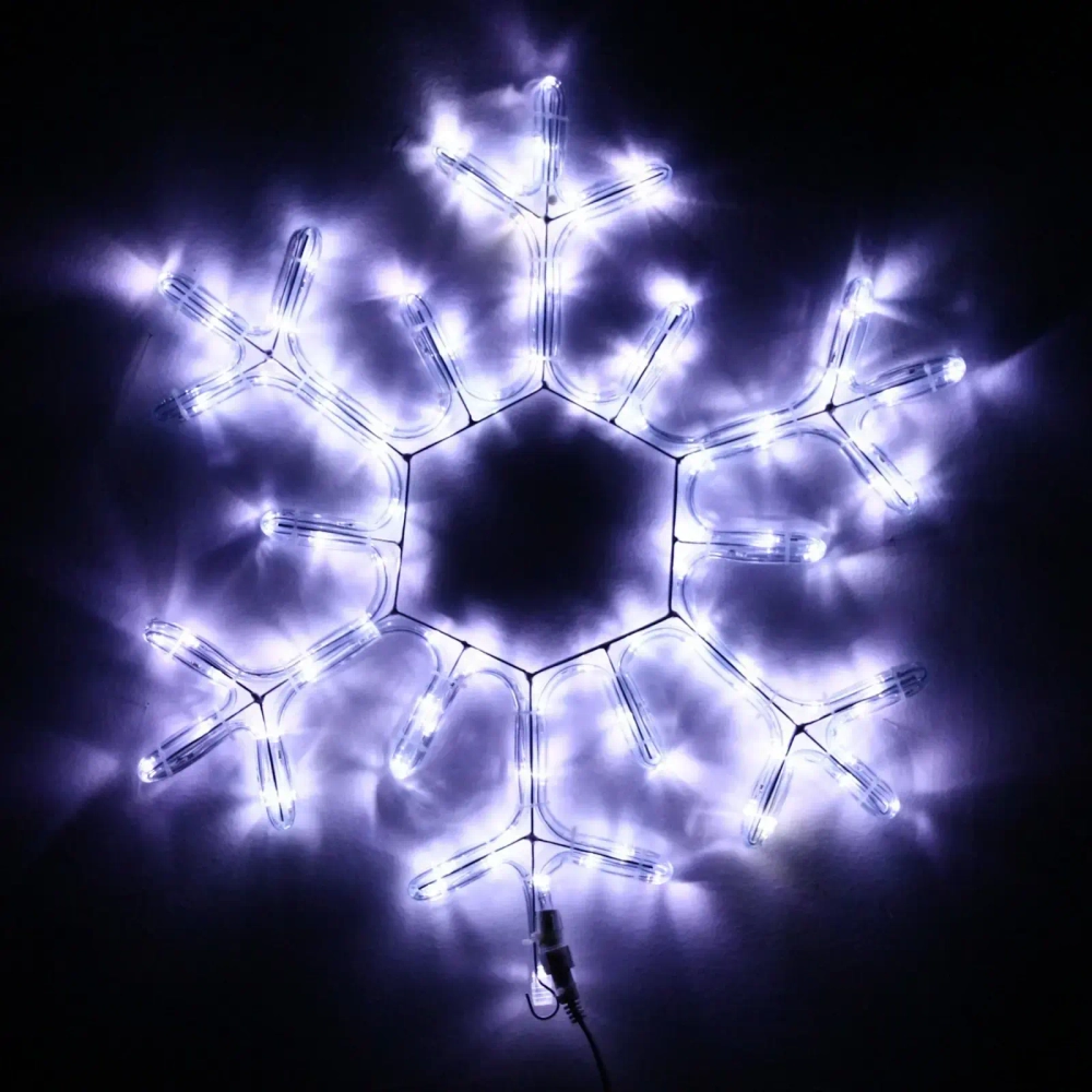 Фигура светодиодная, дюралайт, 55 см,»Снежинка», Белый (мерцание)