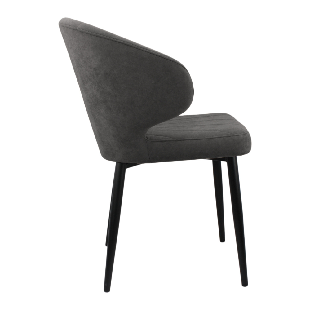 Стул "Милтон" (арт. 357), велюр Бренди В28 антрацит, ножка круглая черная