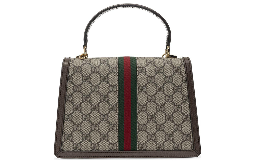 GUCCI Ophidia Canvas With Leather Shoulder Bag, Crossbody Bag, Handbag Small Women"s Ebony/Brown