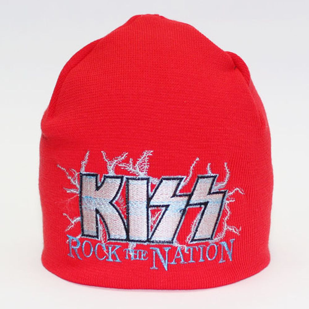 Шапка Kiss лого красная