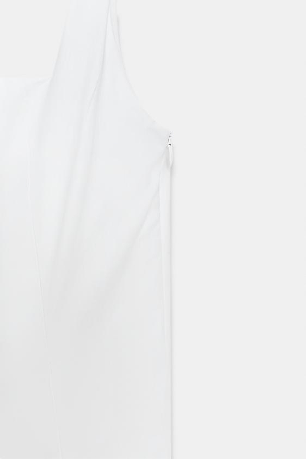 ZARA ПЛАТЬЕ МИДИ ИЗ ПОПЛИНА С ЮБКОЙ ГОДЕ, БЕЛЫЙ