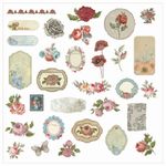 Наклейки для скрапбукинга РОЗЫ из washi-бумаги, 64 штуки, 32 дизайна, ОСТРОВ СОКРОВИЩ, 662266