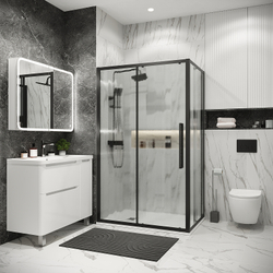 Душевой уголок Grossman Cosmo 120х70 120.K33.02.1270.21.02 профиль Черный матовый стекло шиншилла