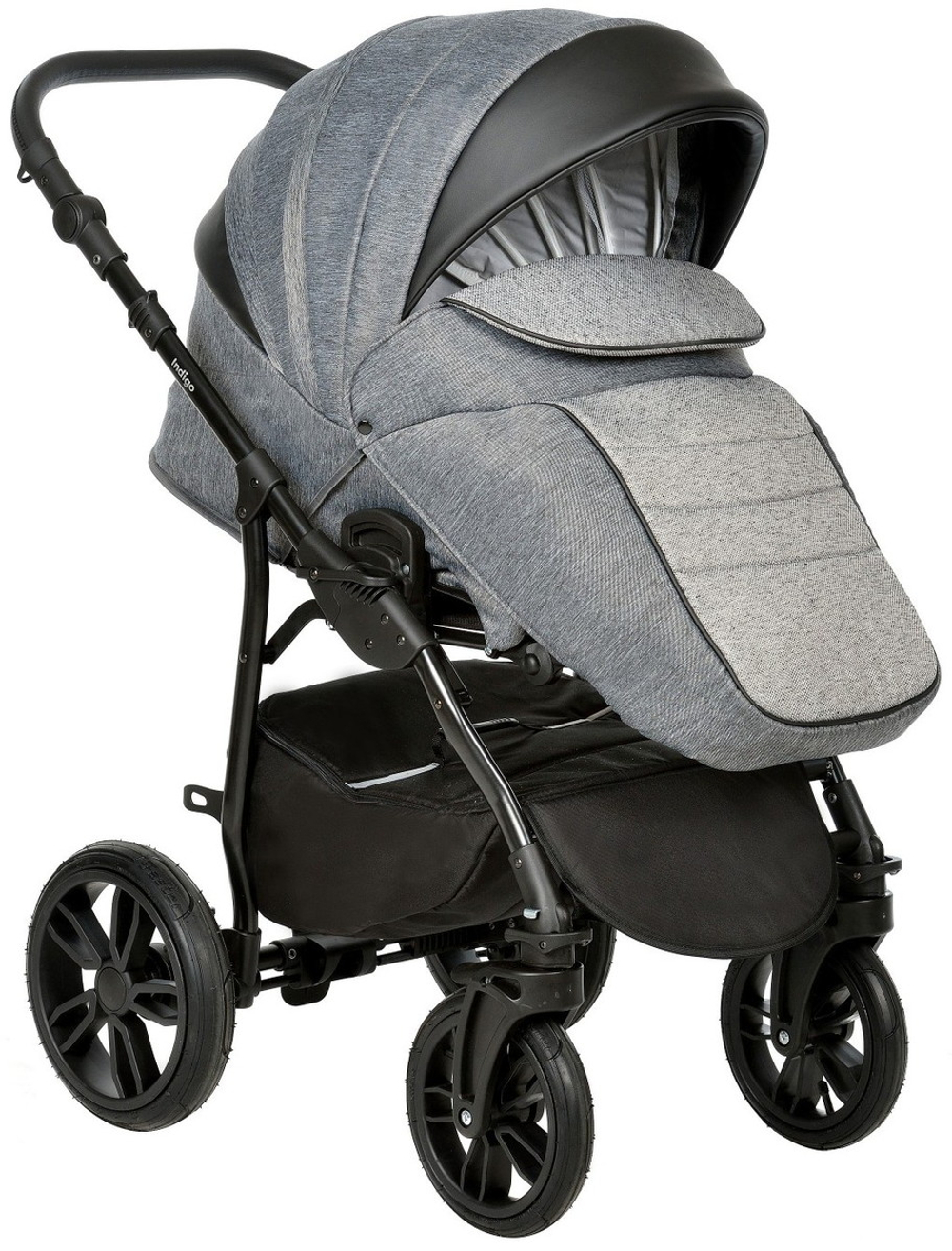 Детская коляска Indigo Indigo New 3 в 1 с автокреслом Avionaut Cosmo Grey In07 черный