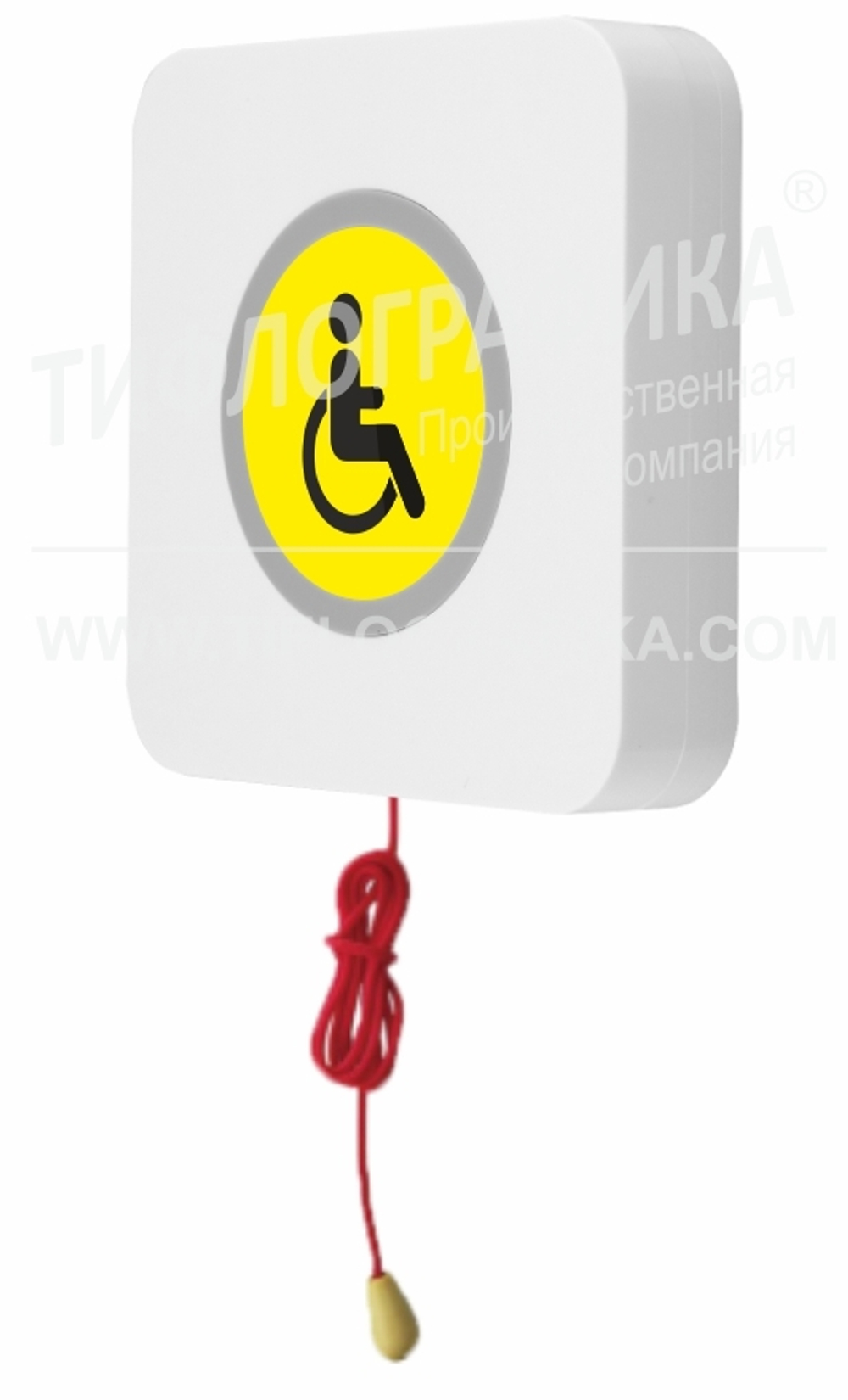 Тактильно-сенсорная кнопка вызова для инвалидов BL-86-2-S со шнурком