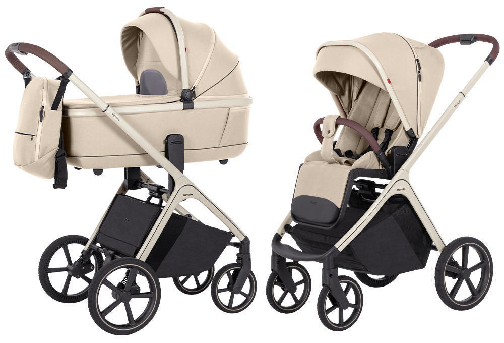 Коляска Carrello Vector CRL-6550 и автокресло Cybex Cloud G i-Size Lava Grey 3 в 1 Seashell Beige