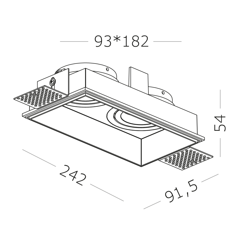 Светильник встраиваемый GU10 2х50W