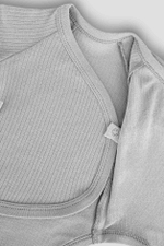 Боди с длинным рукавом с запахом, Серый