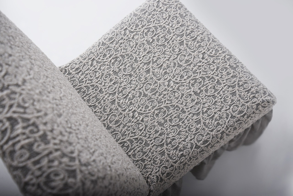 Чехол на стул с оборкой Жаккард, цвет Кремовый, Набор 6 шт.