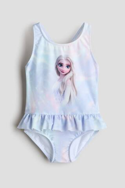 H&M Купальник с принтом "Холодное сердце", белый