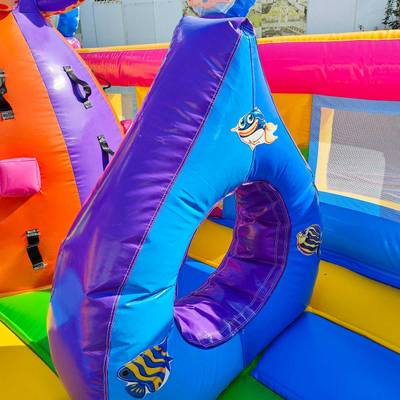 Коммерческий надувной батут  «В гостях у моря 2» с горкой, 10*5*5 м