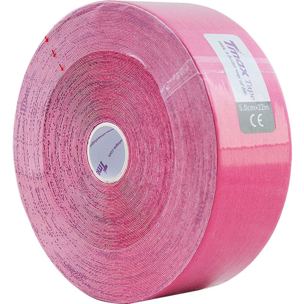 Тейп кинезиологический Tmax 22m Extra Sticky Pink (5 см x 22 м), 422222, розовый