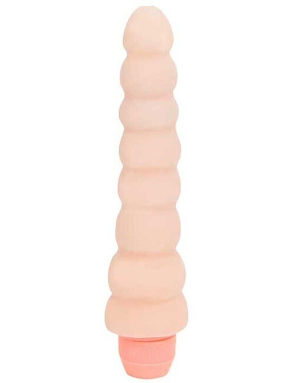 Ребристый гнущийся вибратор UltraSkin Vibro Realistic (Цвет: телесный)