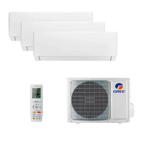 Мультисплит система на 3 комнаты Gree GWH09AGAXA-K6DNA4C/I x 2 + GWH12AGBXB-K6DNA4C/I / GWHD(24)NK6OO (LC)(LH)