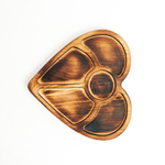 Деревянная менажница из кедра для подачи блюд и закусок "Сердце"