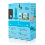 Голубая анальная пробка с эффектом римминга 15см b-Vibe Rimming Plug BV-001-TL