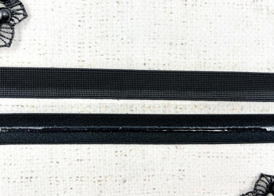 Резинка бельевая с силиконом, ш. 1,5 см, чёрный