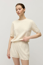 Джемпер пуантель из хлопка с кашемиром