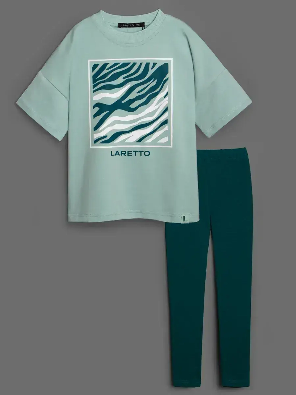 Летний костюм для девочки с леггинсами