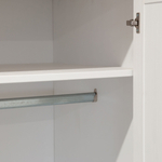 Шкаф для одежды распашной белый Харви трехдверный деревянный с ящиками, со штангой и полками, шкаф для вещей в прихожую и спальню с филенкой в викторианском стиле из массива сосны