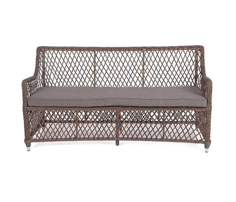 "Латте" диван двухместный из искусственного ротанга, цвет коричневый