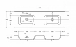 Тумба с раковиной Cezares DUET-N 140 DUET-N-1400-4C-SO-2-BL+CZR-8095-140-2 Bianco Lucido
